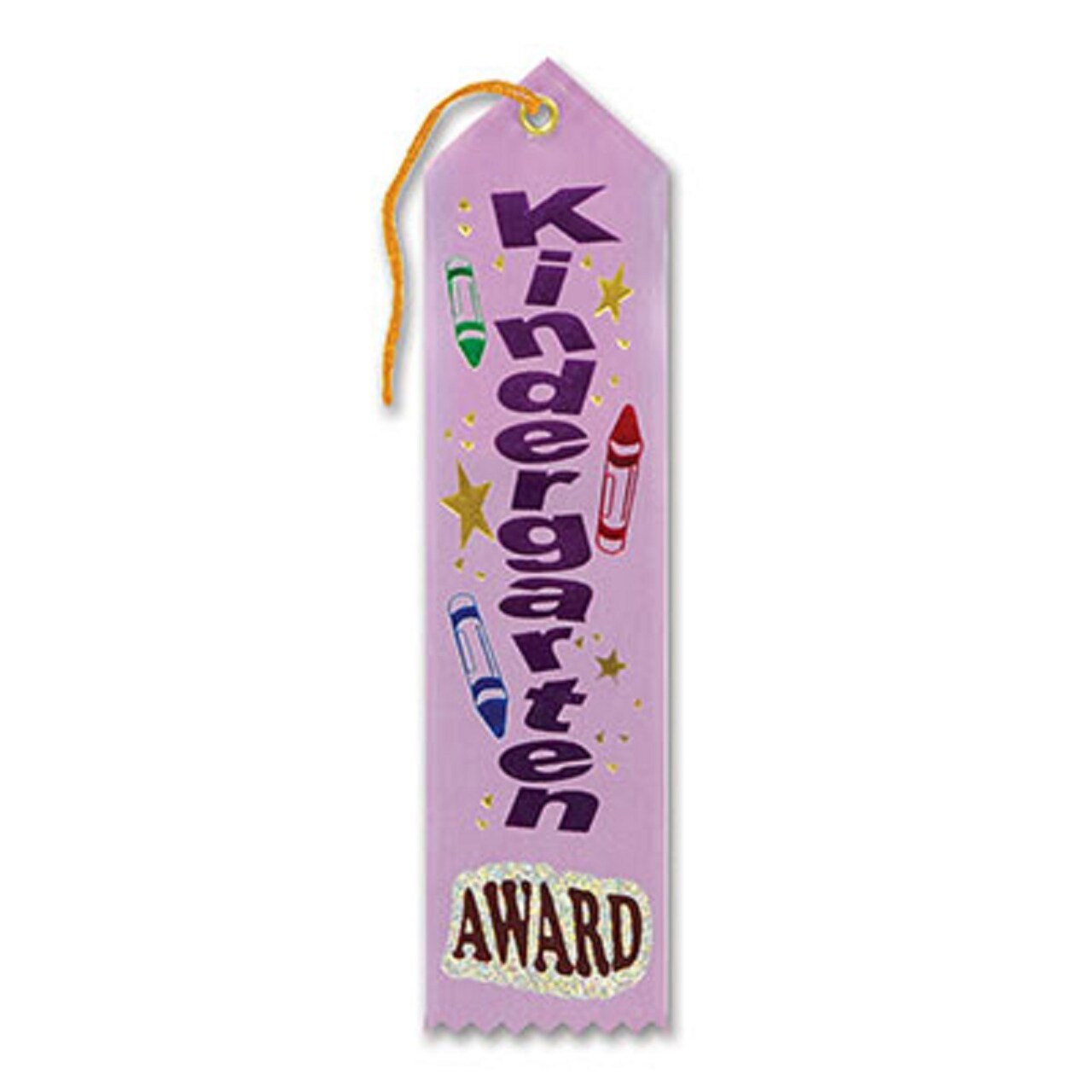 Beistle Pack of 6 Light Purple &#x22;Kindergarten Award&#x22; School Award Ribbon Bookmarks 8&#x22;